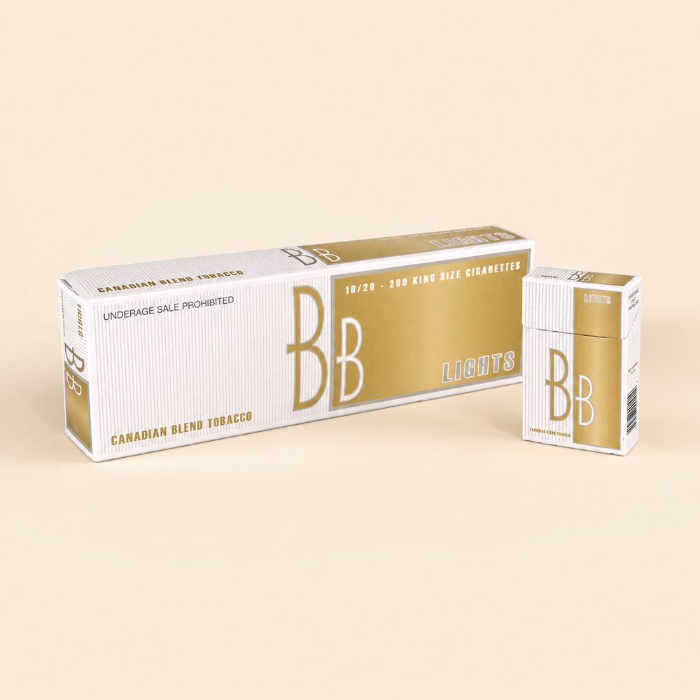 BB Lights cigarette carton — demonstration product image