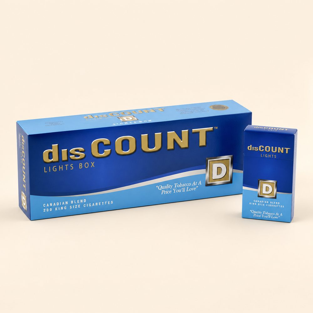 disCOUNT Lights cigarette carton — demonstration product image