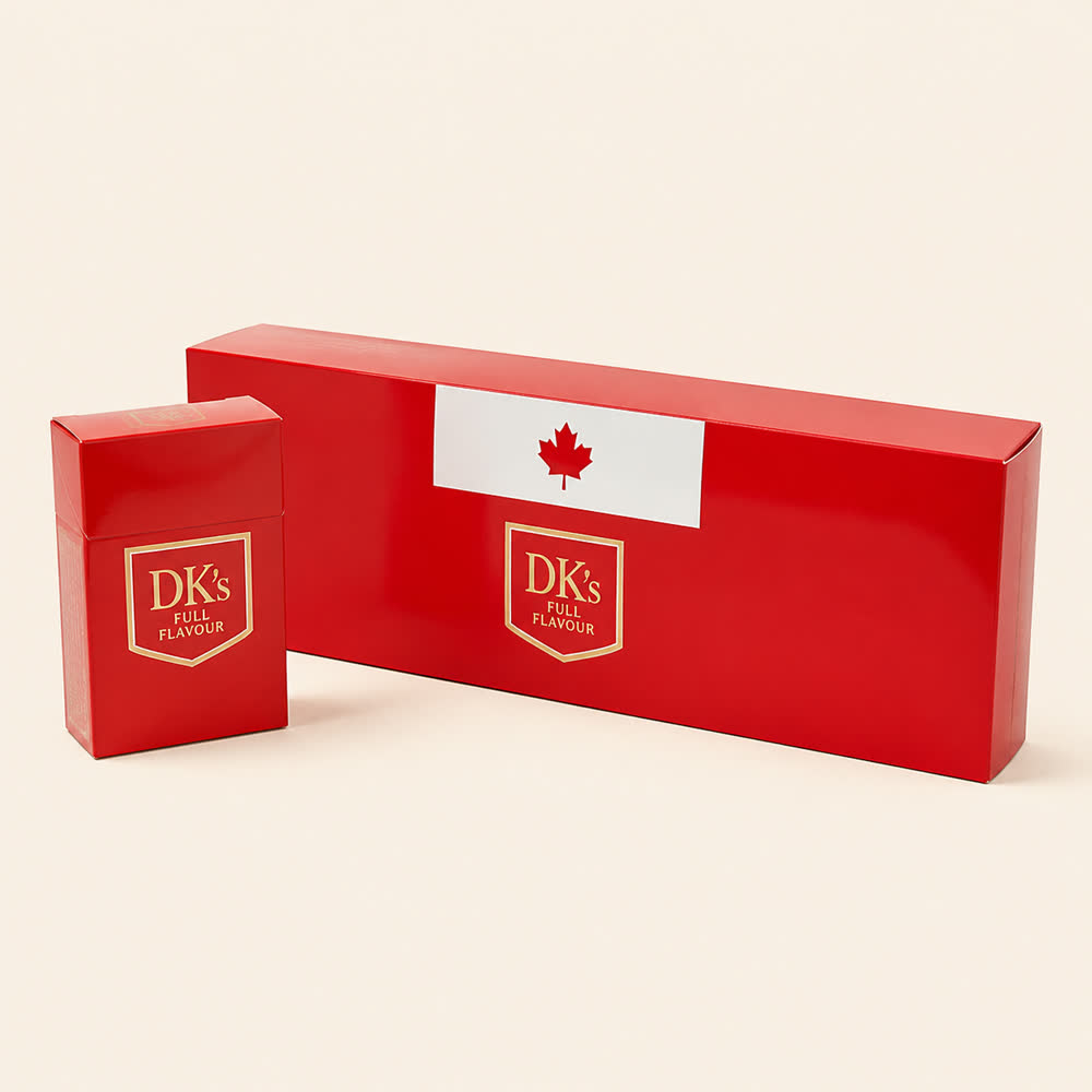 DK's Full Flavour cigarette carton — demonstration product image