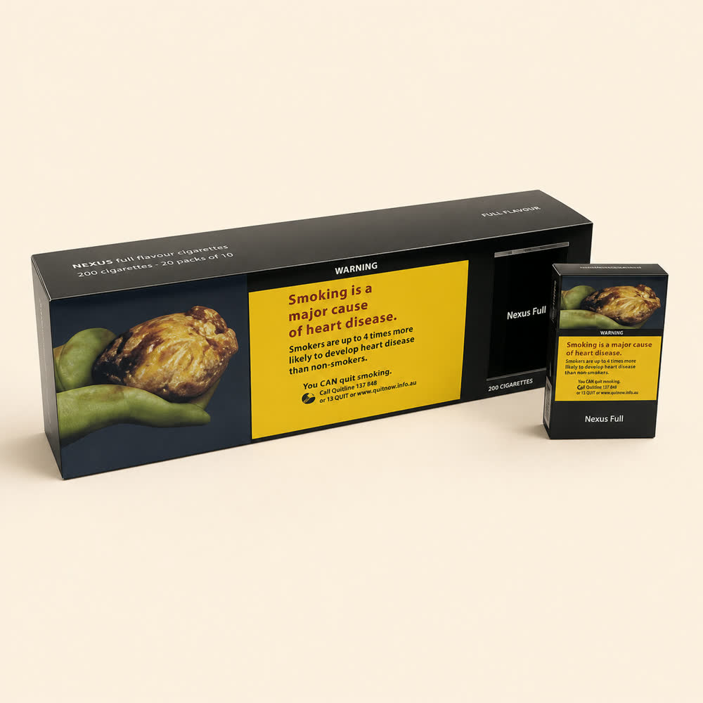 Nexus Full Flavour cigarette carton — demonstration product image