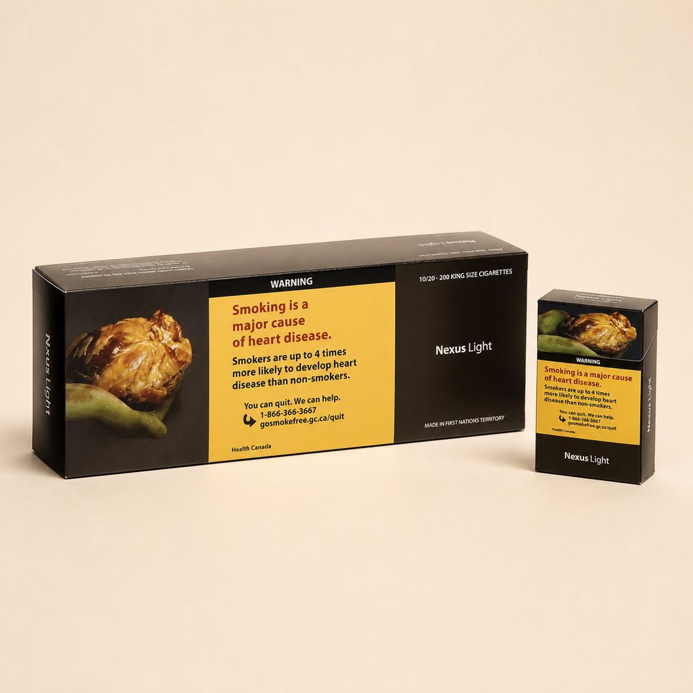 Nexus Lights cigarette carton — demonstration product image