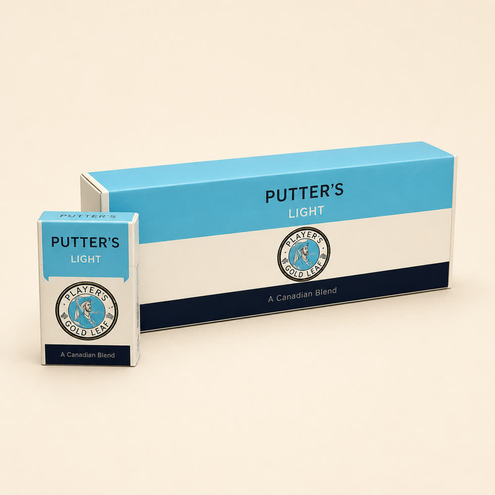 Putter's Lights cigarette carton — demonstration product image
